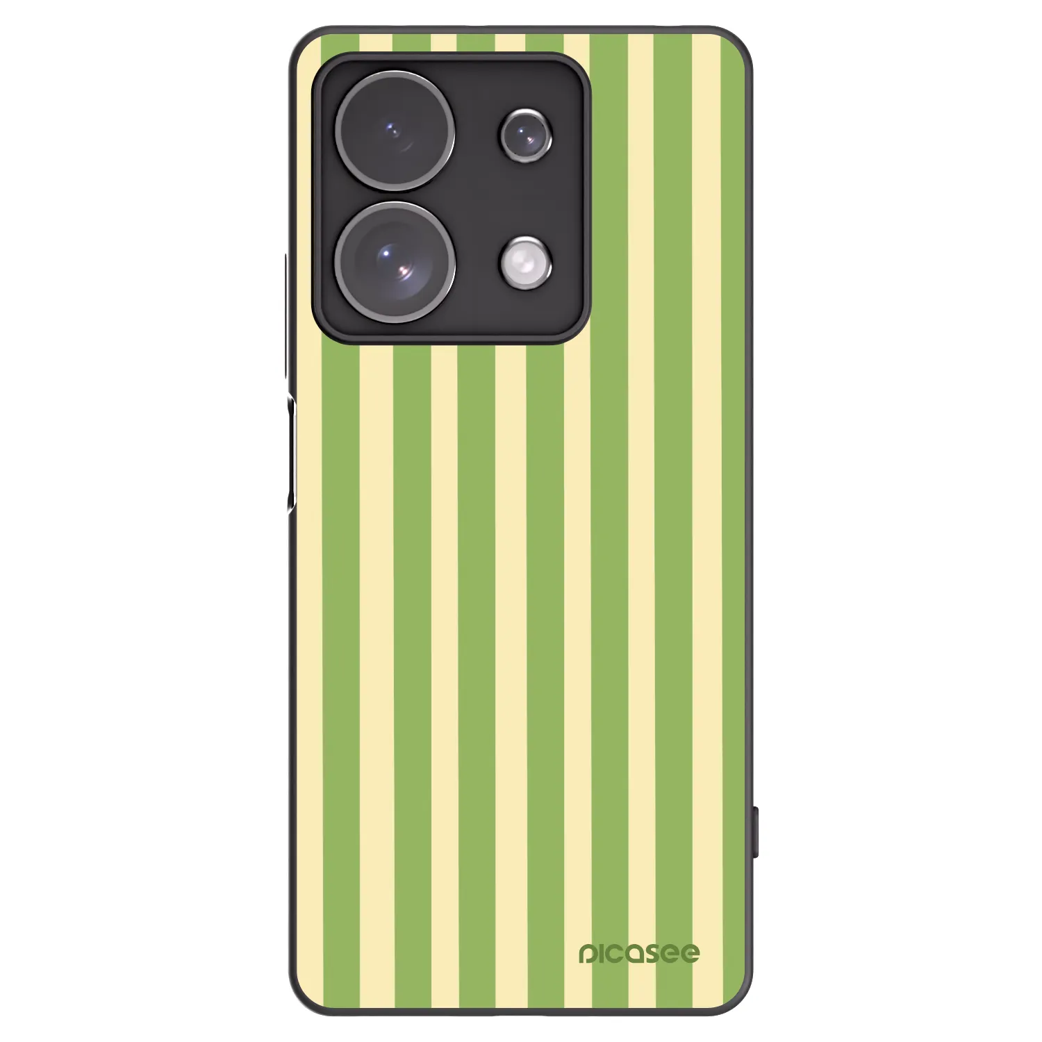 Picasee Μαύρη θήκη σιλικόνης για Xiaomi Redmi Note 13 Pro 4G - Lines Matcha