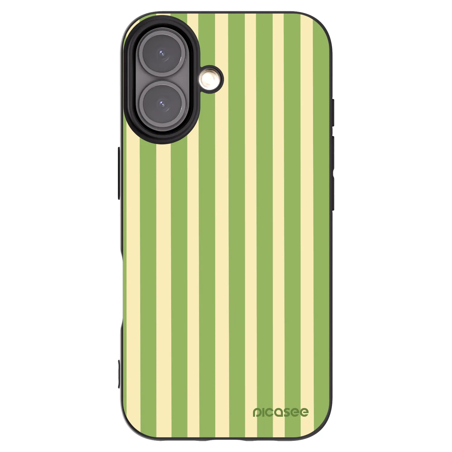 Picasee Μαύρη θήκη σιλικόνης για Apple iPhone 16 - Lines Matcha