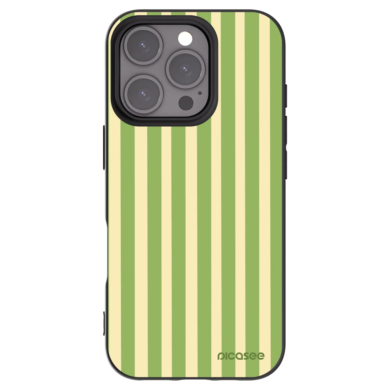 Picasee Μαύρη θήκη σιλικόνης για Apple iPhone 16 Pro - Lines Matcha