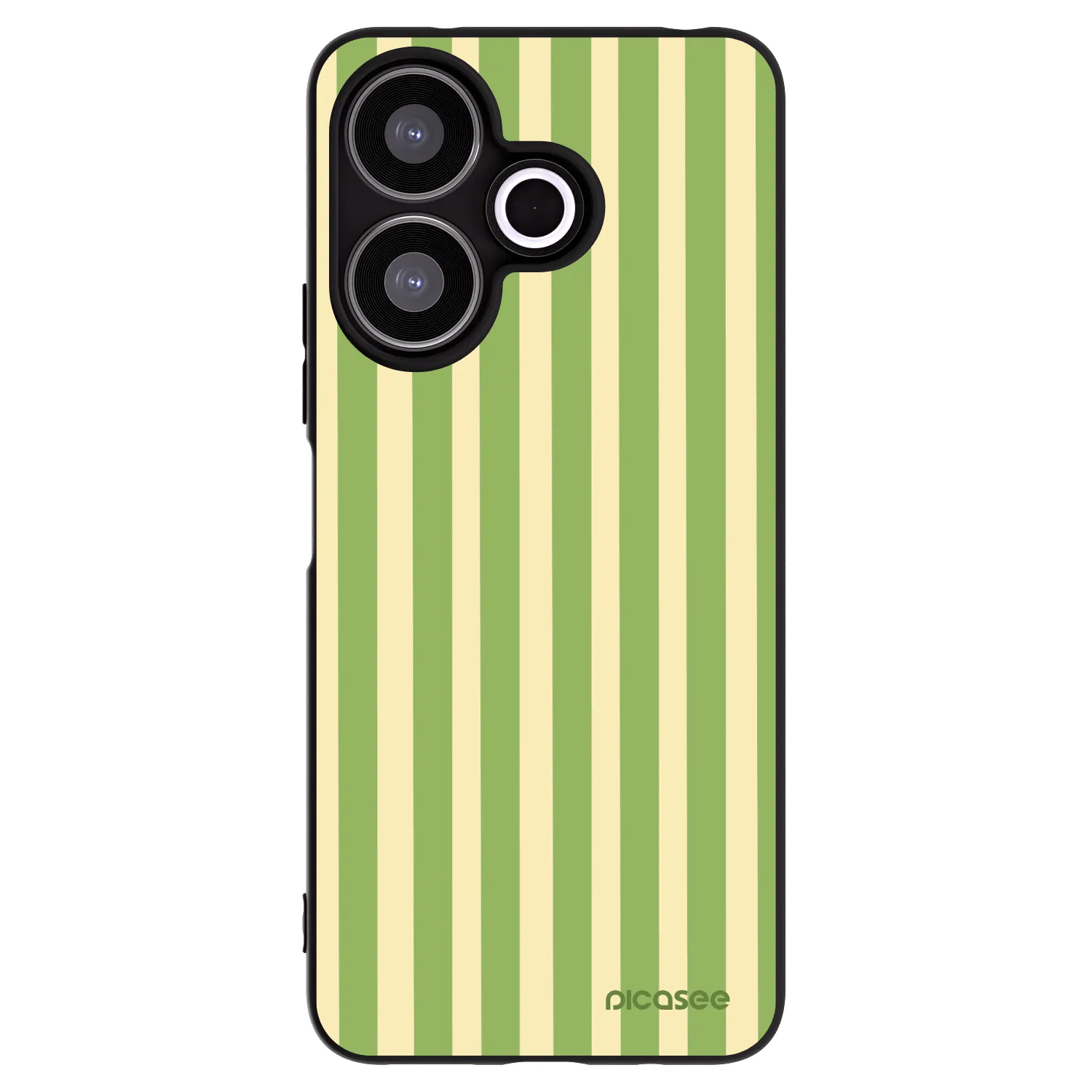 Picasee Μαύρη θήκη σιλικόνης για Xiaomi Redmi 13 4G - Lines Matcha
