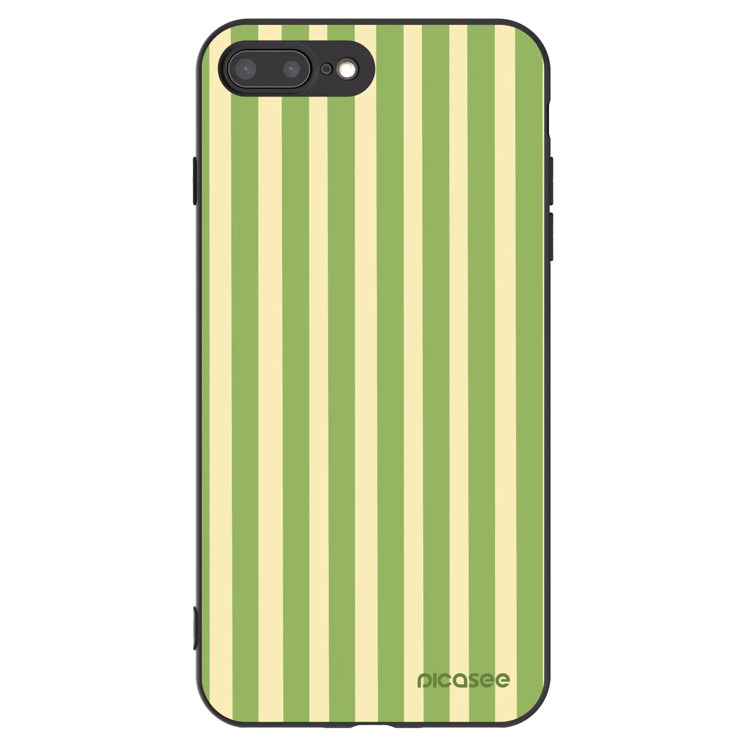 Picasee Μαύρη θήκη σιλικόνης για Apple iPhone 7 Plus - Lines Matcha