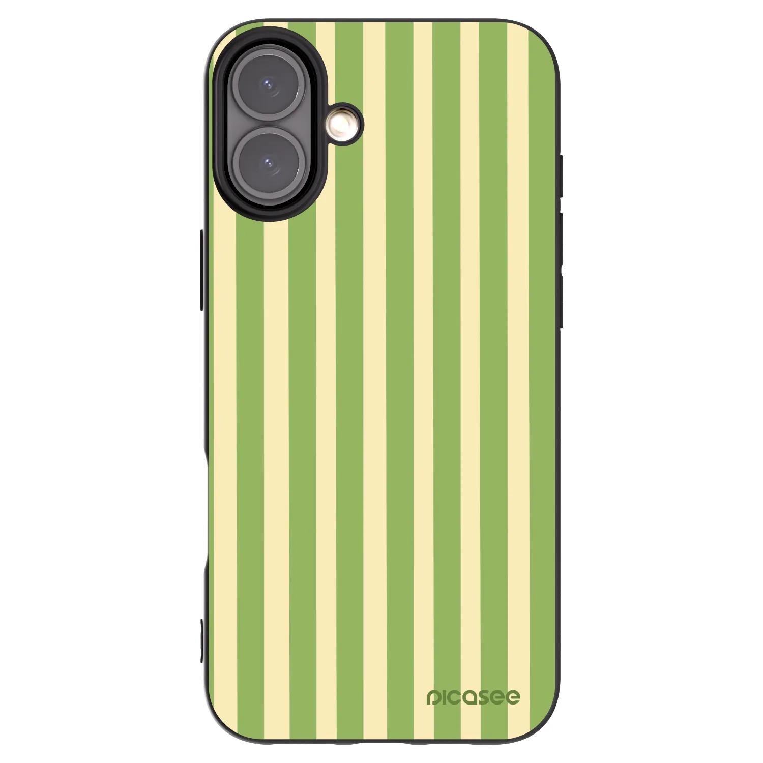 Picasee Μαύρη θήκη σιλικόνης για Apple iPhone 16 Plus - Lines Matcha