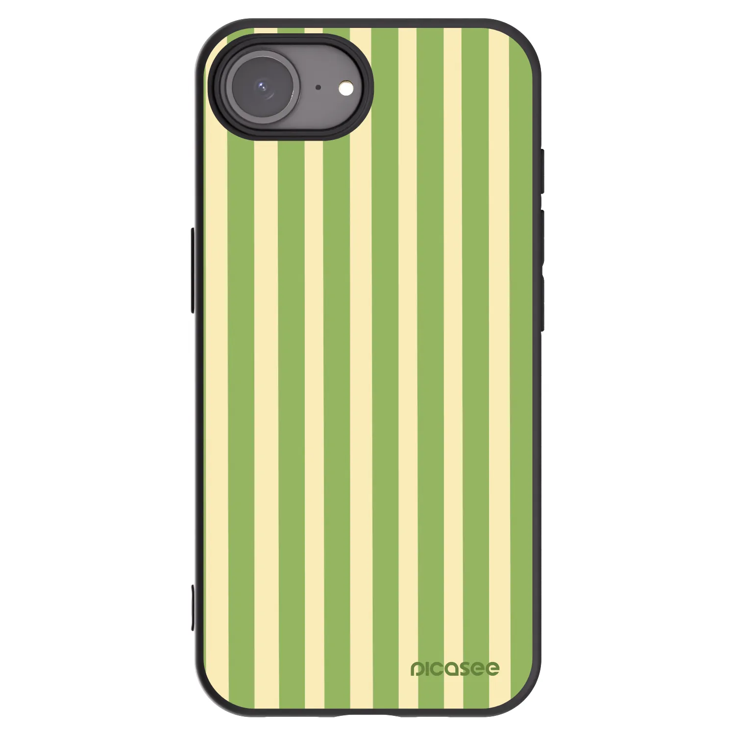Picasee Μαύρη θήκη σιλικόνης για Apple iPhone 16e - Lines Matcha