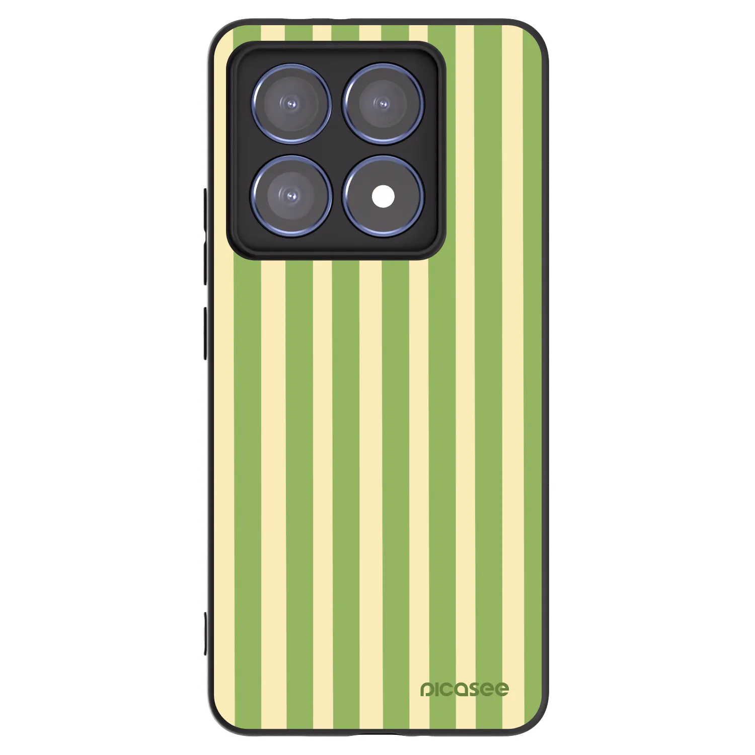 Picasee Μαύρη θήκη σιλικόνης για Xiaomi 14T Pro - Lines Matcha