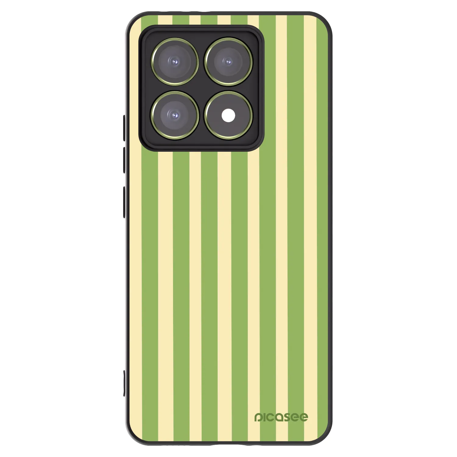 Picasee Μαύρη θήκη σιλικόνης για Xiaomi 14T - Lines Matcha