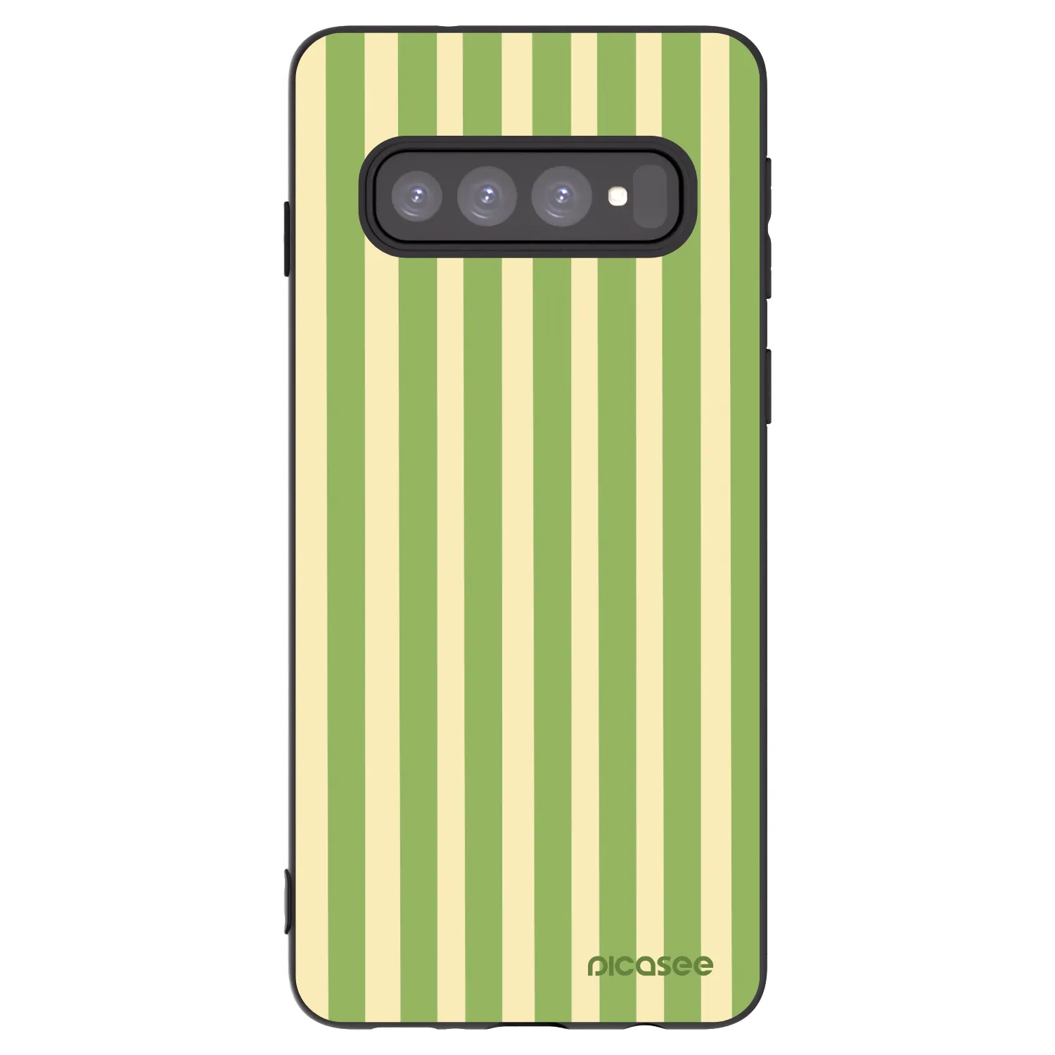 Picasee Μαύρη θήκη σιλικόνης για Samsung Galaxy S10 G973 - Lines Matcha