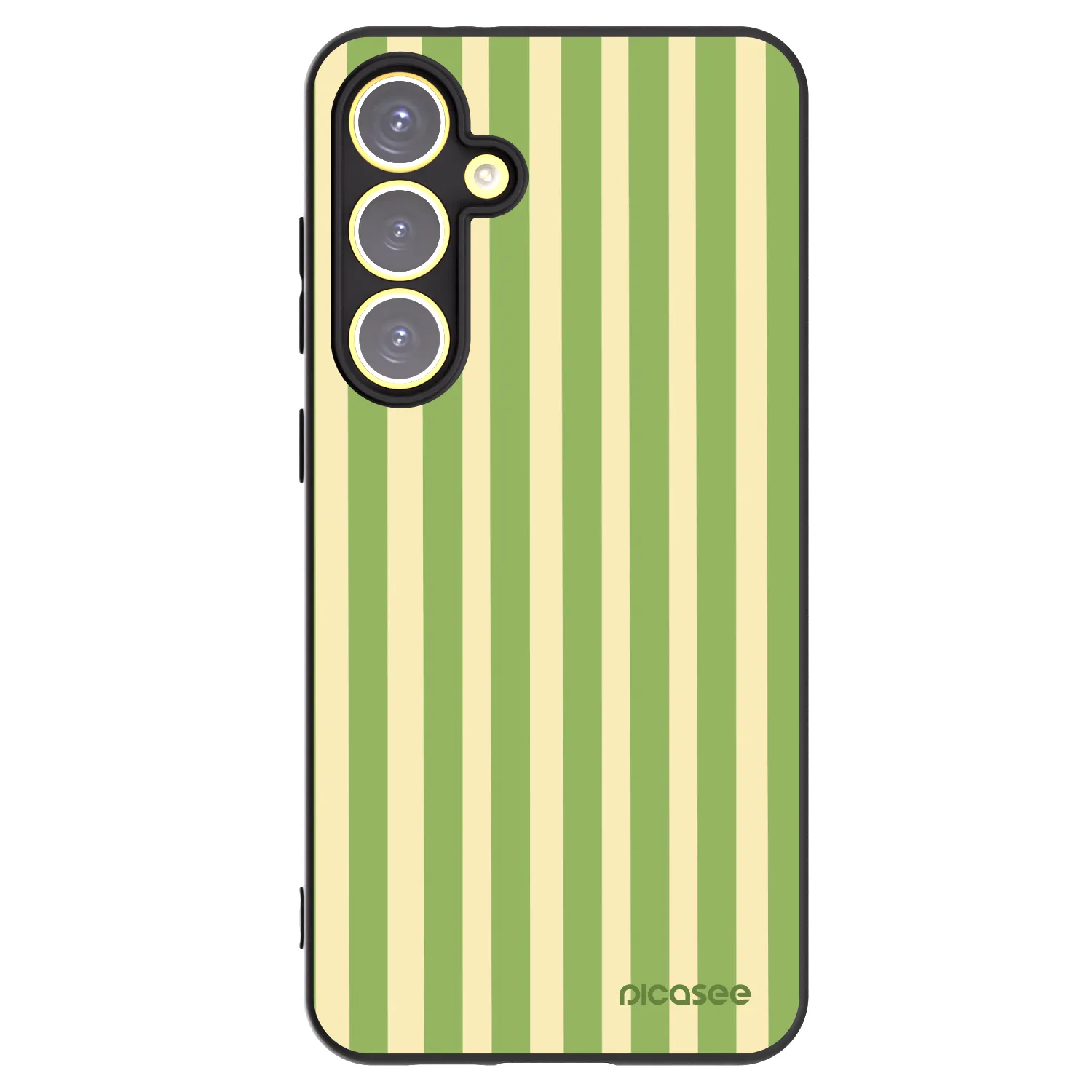 Picasee Μαύρη θήκη σιλικόνης για Samsung Galaxy S24 FE S721B - Lines Matcha