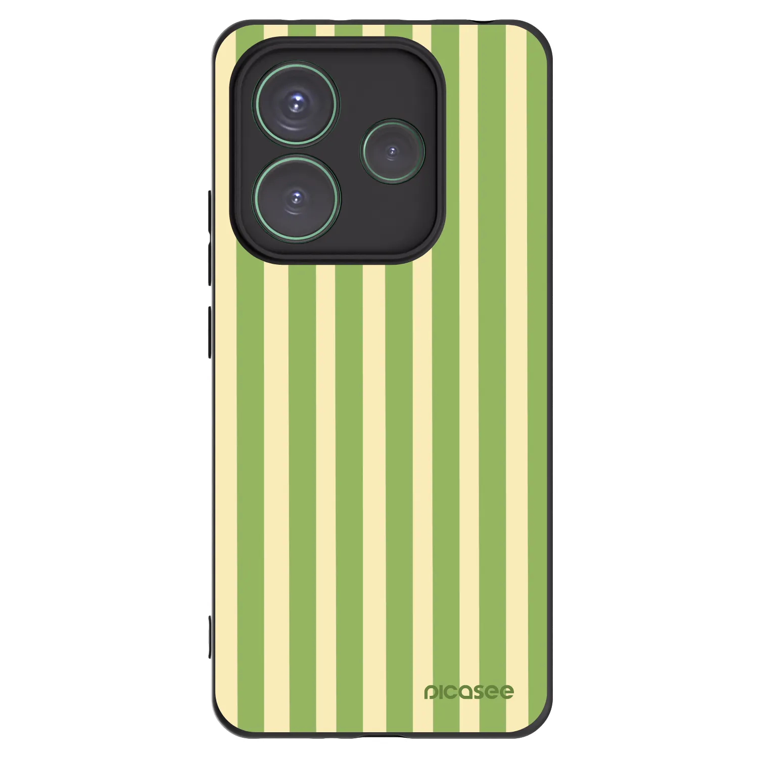 Picasee Μαύρη θήκη σιλικόνης για Xiaomi Redmi Note 14 5G - Lines Matcha