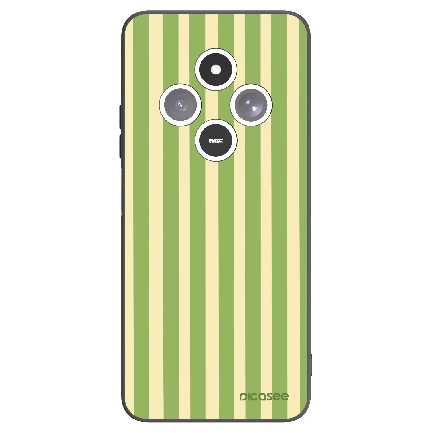 Picasee Μαύρη θήκη σιλικόνης για Xiaomi Redmi 14C - Lines Matcha