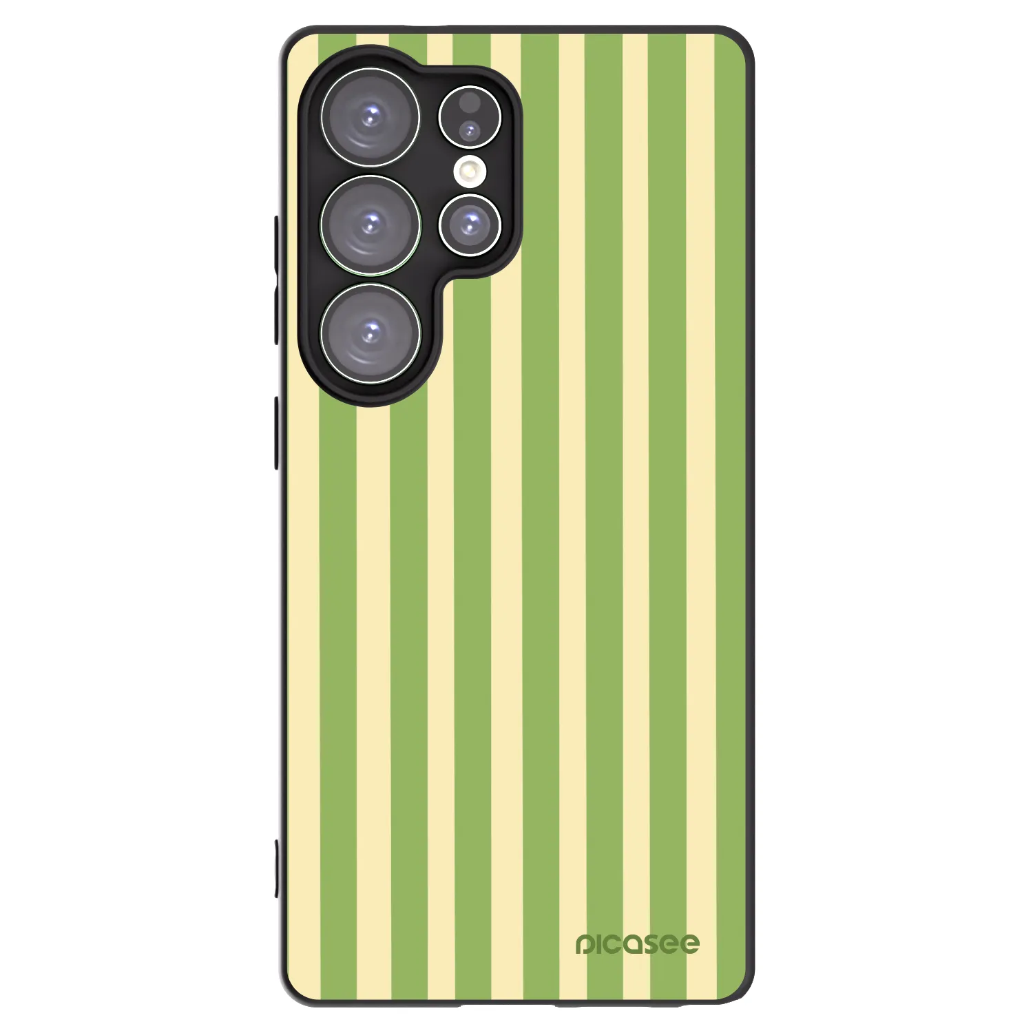 Picasee Μαύρη θήκη σιλικόνης για Samsung Galaxy S25 Ultra 5G - Lines Matcha