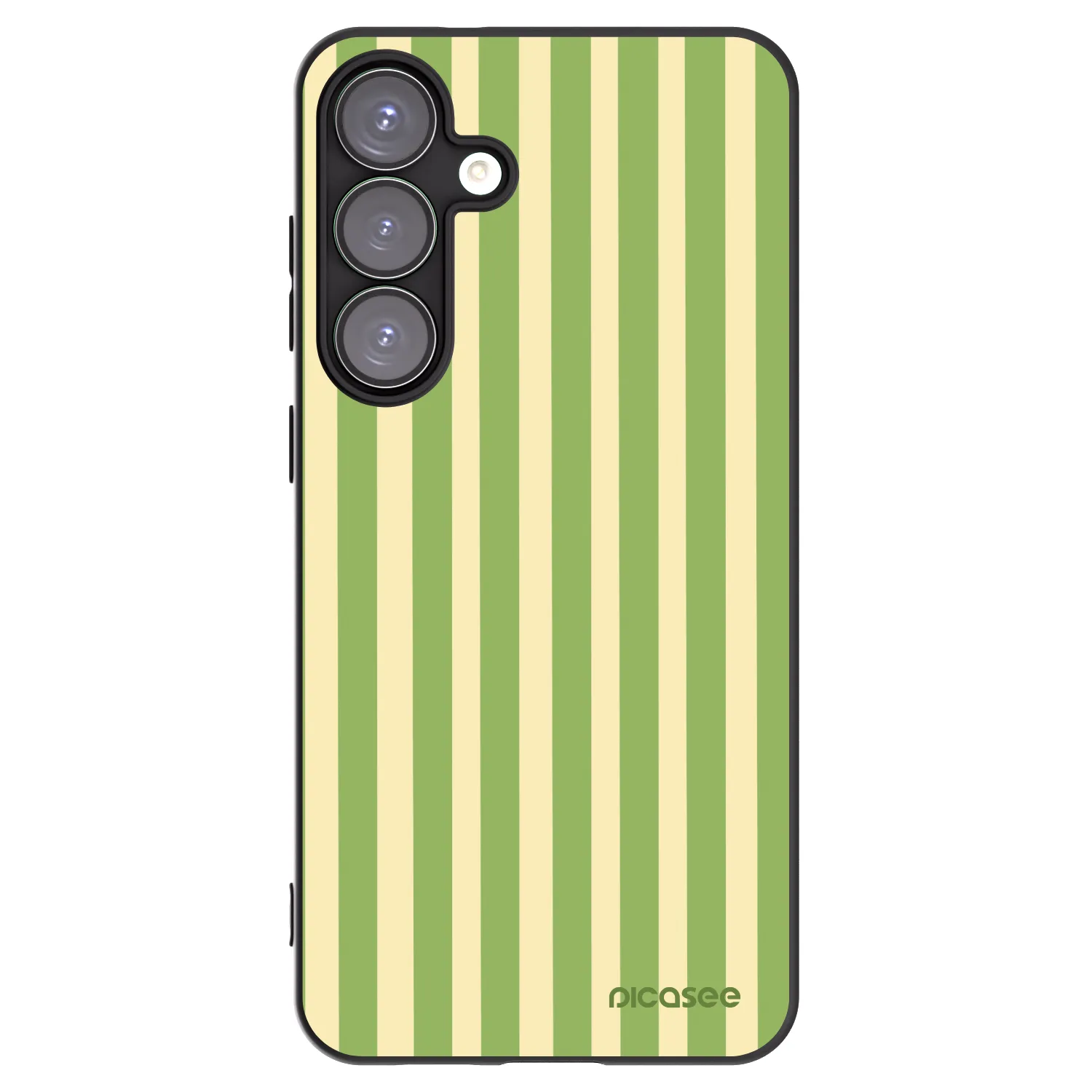 Picasee Μαύρη θήκη σιλικόνης για Samsung Galaxy S25+ 5G - Lines Matcha