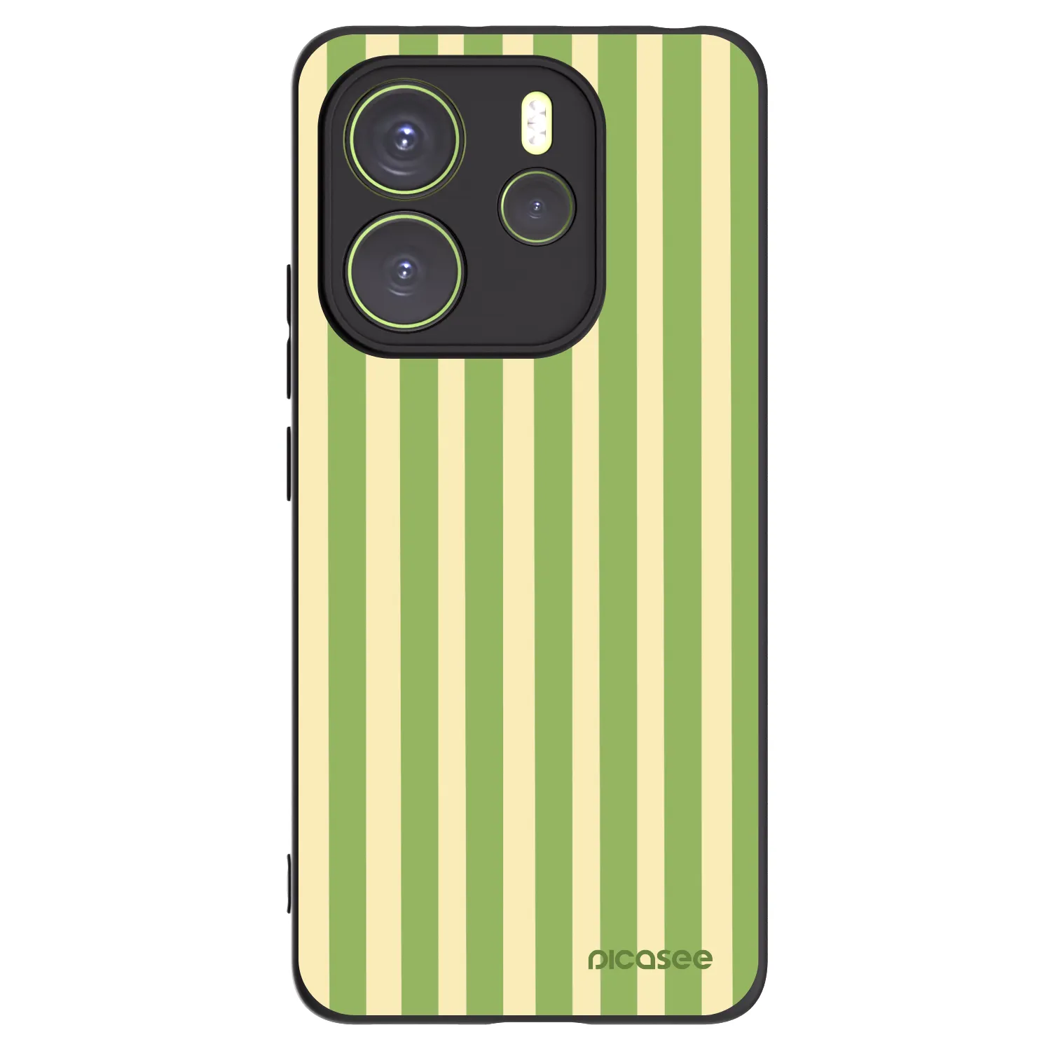 Picasee Μαύρη θήκη σιλικόνης για Xiaomi Redmi Note 14 4G - Lines Matcha