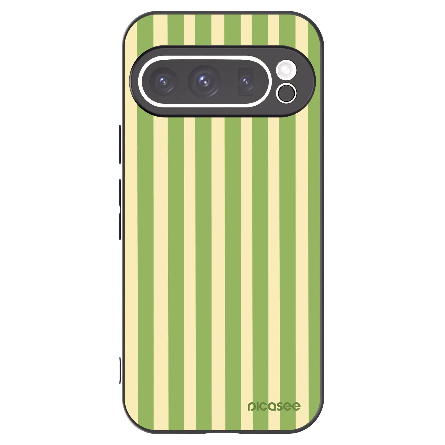 Picasee Μαύρη θήκη σιλικόνης για Google Pixel 9 Pro - Lines Matcha