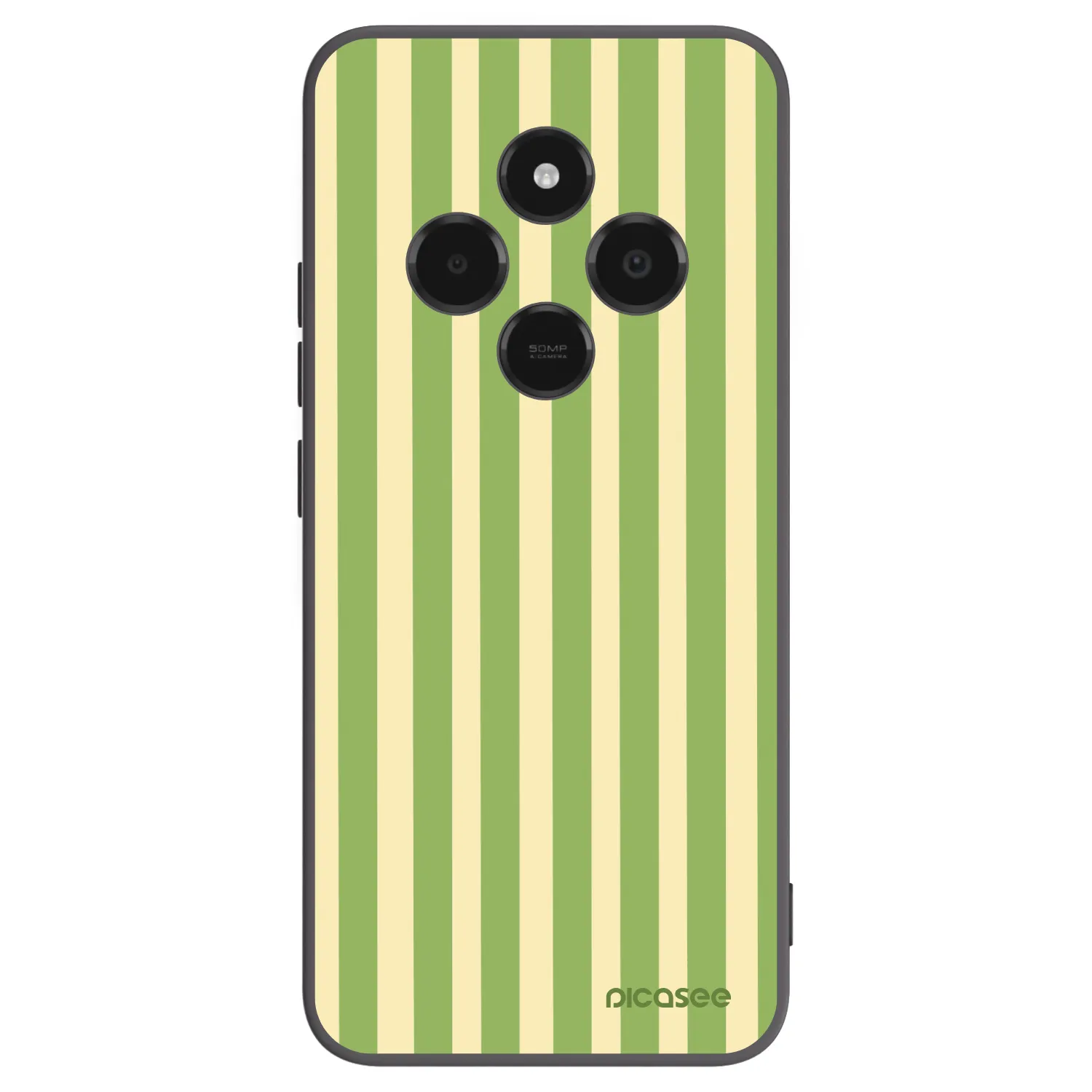 Picasee Μαύρη θήκη σιλικόνης για Xiaomi Poco C75 - Lines Matcha
