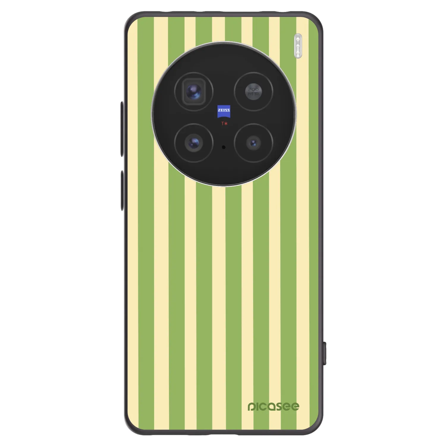 Picasee Μαύρη θήκη σιλικόνης για Vivo X200 Pro - Lines Matcha