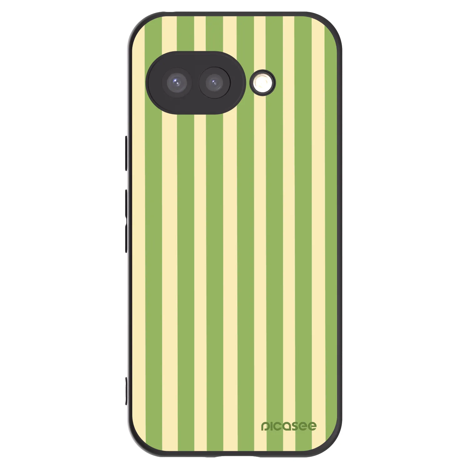 Picasee Μαύρη θήκη σιλικόνης για Google Pixel 9a - Lines Matcha