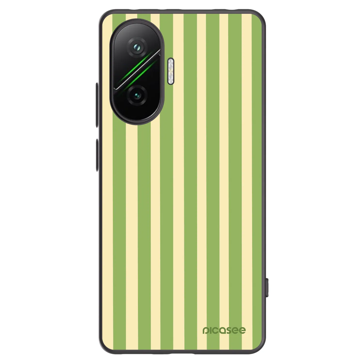 Picasee Μαύρη θήκη σιλικόνης για Xiaomi Poco F7 Pro 5G - Lines Matcha