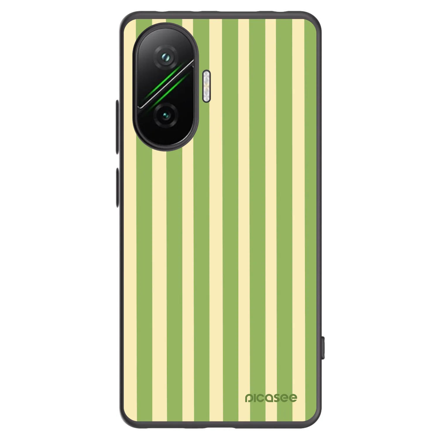 Picasee Μαύρη θήκη σιλικόνης για Xiaomi Poco F7 5G - Lines Matcha
