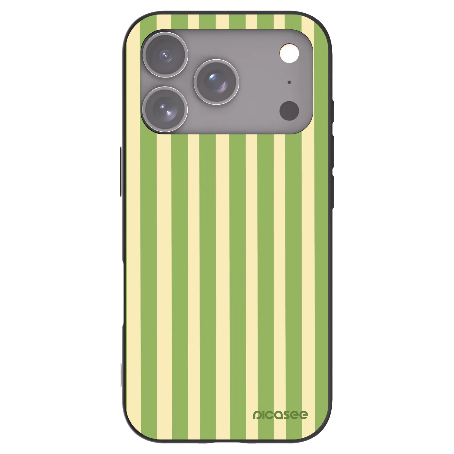 Picasee Μαύρη θήκη σιλικόνης για Apple iPhone 17 Pro - Lines Matcha