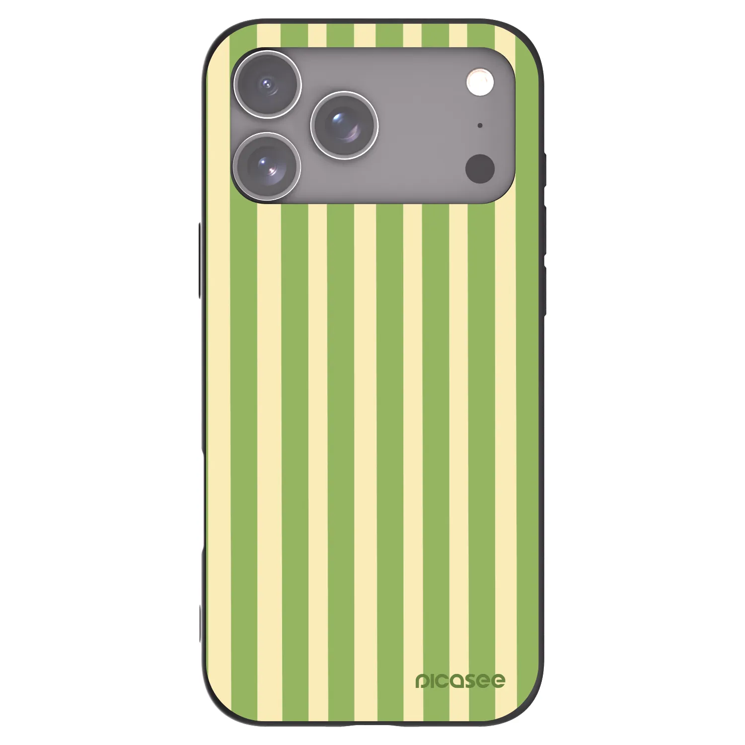 Picasee Μαύρη θήκη σιλικόνης για Apple iPhone 17 Pro Max - Lines Matcha