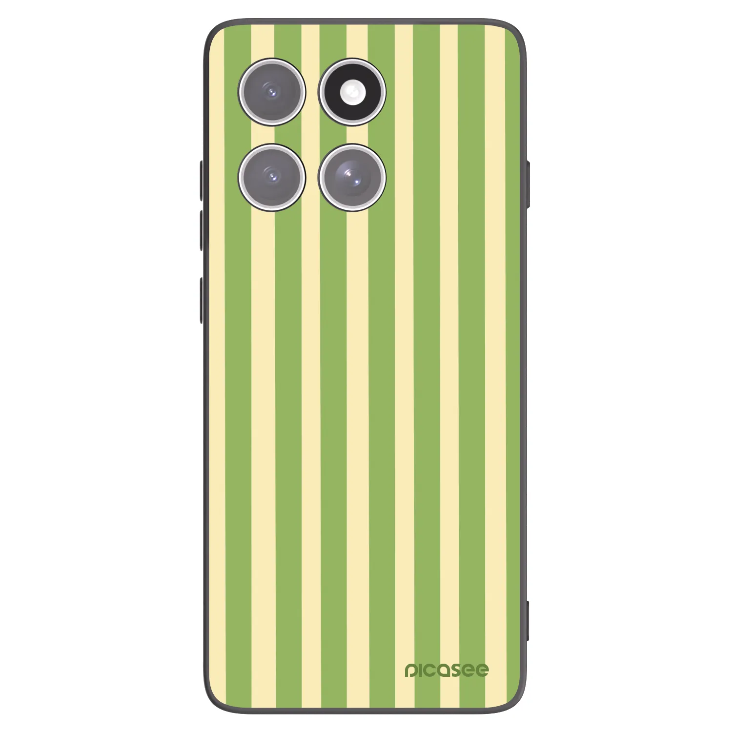 Picasee Μαύρη θήκη σιλικόνης για Motorola Edge 60 Pro - Lines Matcha