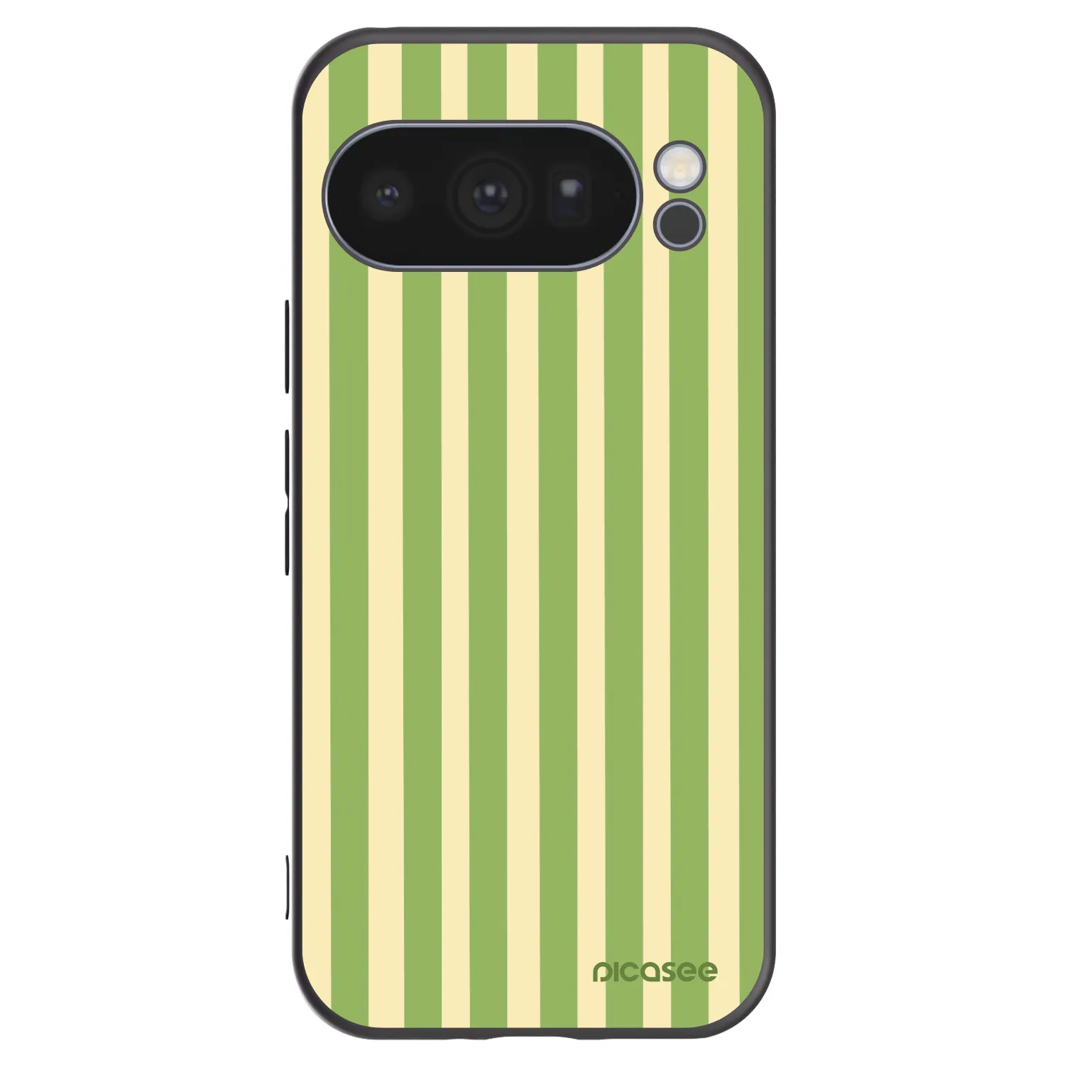 Picasee Μαύρη θήκη σιλικόνης για Google Pixel 10 Pro - Lines Matcha
