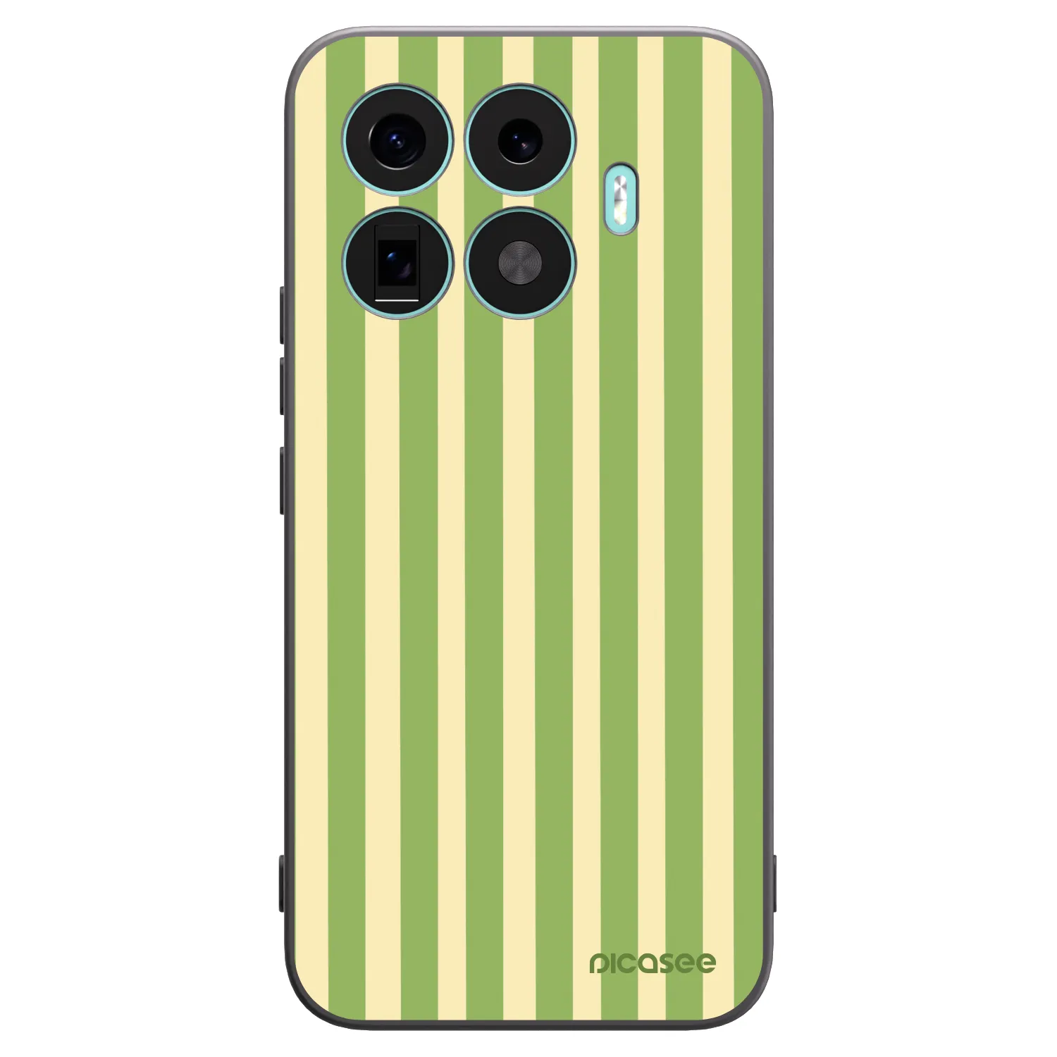 Picasee Μαύρη θήκη σιλικόνης για Xiaomi 17T Pro - Lines Matcha