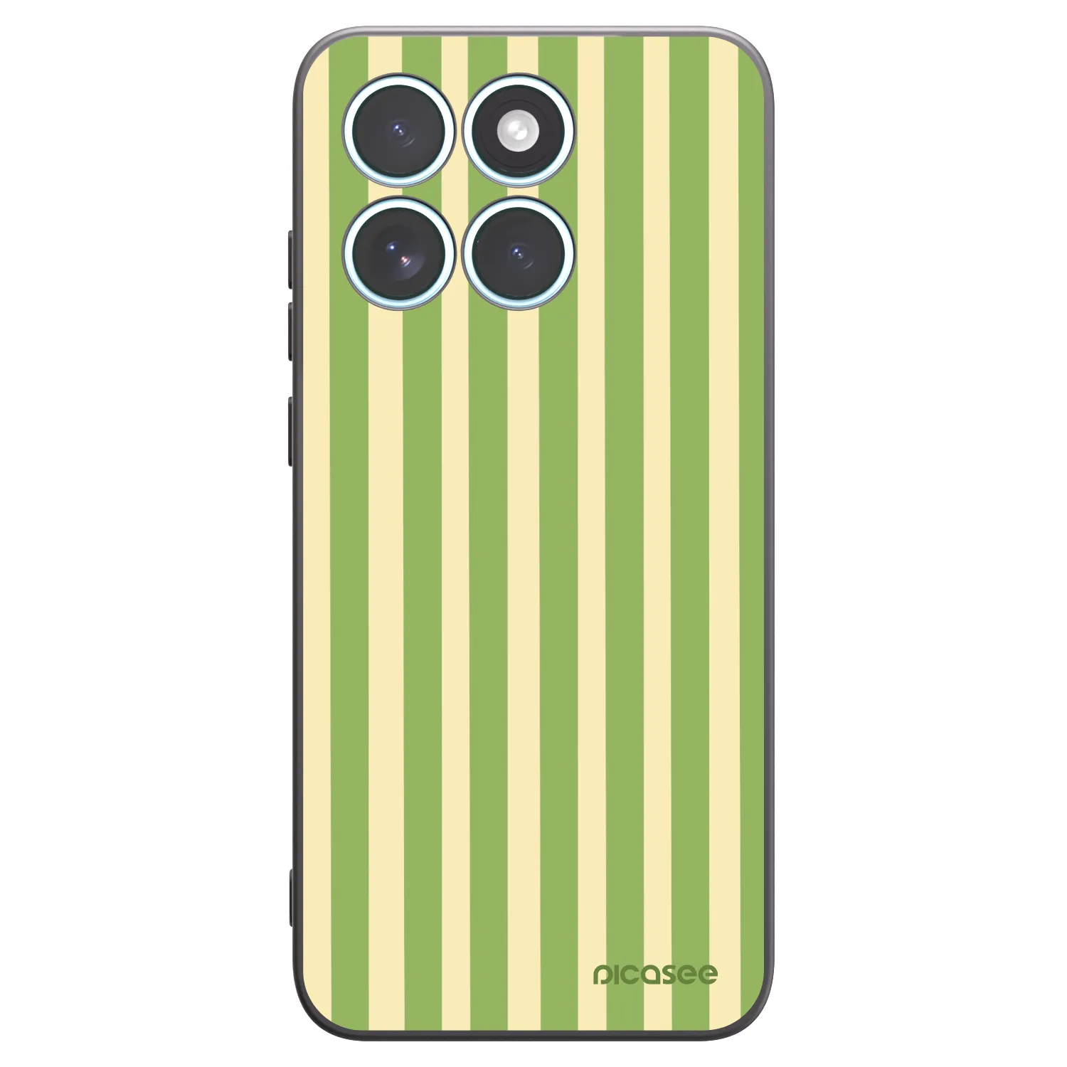 Picasee Μαύρη θήκη σιλικόνης για Motorola Edge 70 Fusion - Lines Matcha