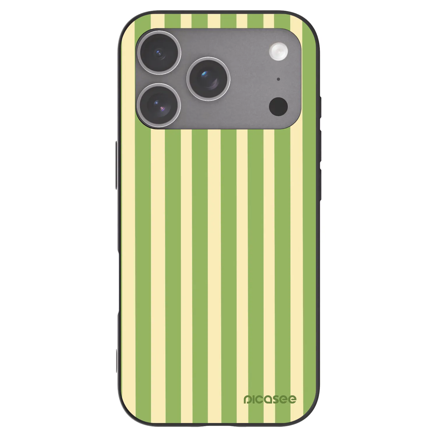 Picasee Μαύρη θήκη σιλικόνης για Apple iPhone 18 Pro - Lines Matcha