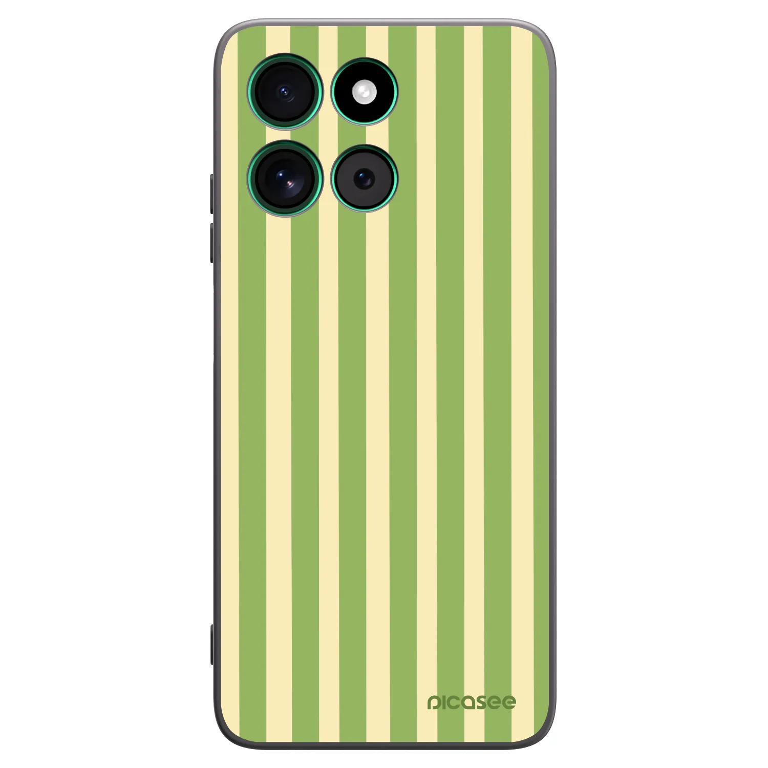 Picasee Μαύρη θήκη σιλικόνης για Motorola Moto G57 Power - Lines Matcha