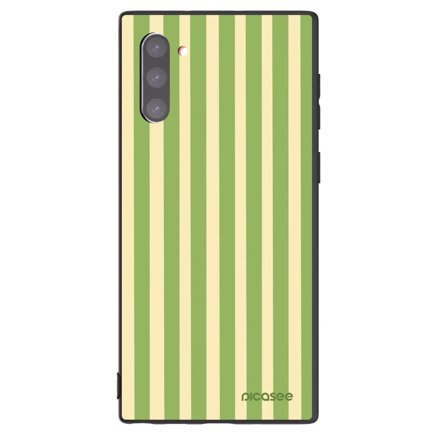 Picasee Μαύρη θήκη σιλικόνης για Samsung Galaxy Note 10 N970F - Lines Matcha