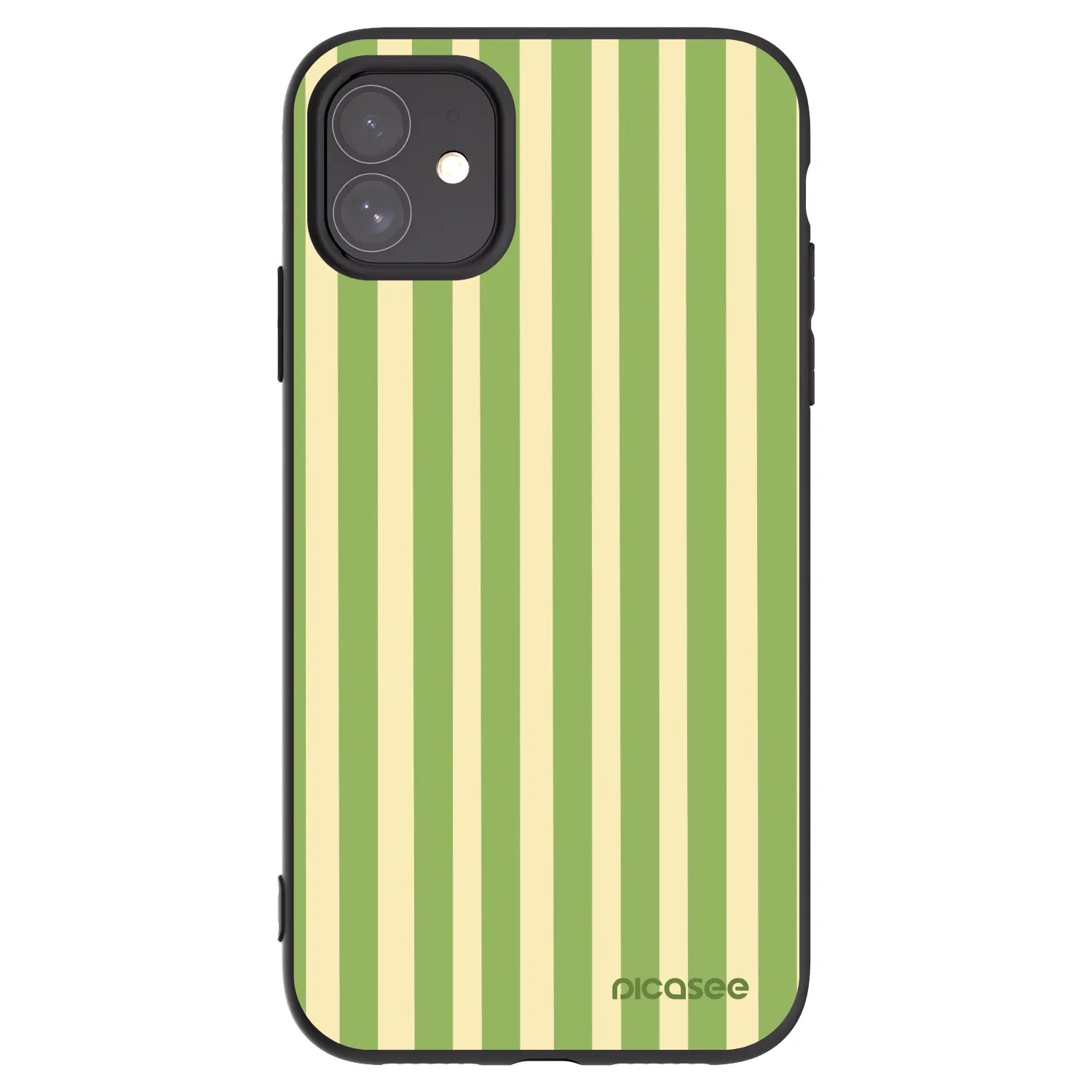 Picasee Μαύρη θήκη σιλικόνης για Apple iPhone 11 - Lines Matcha