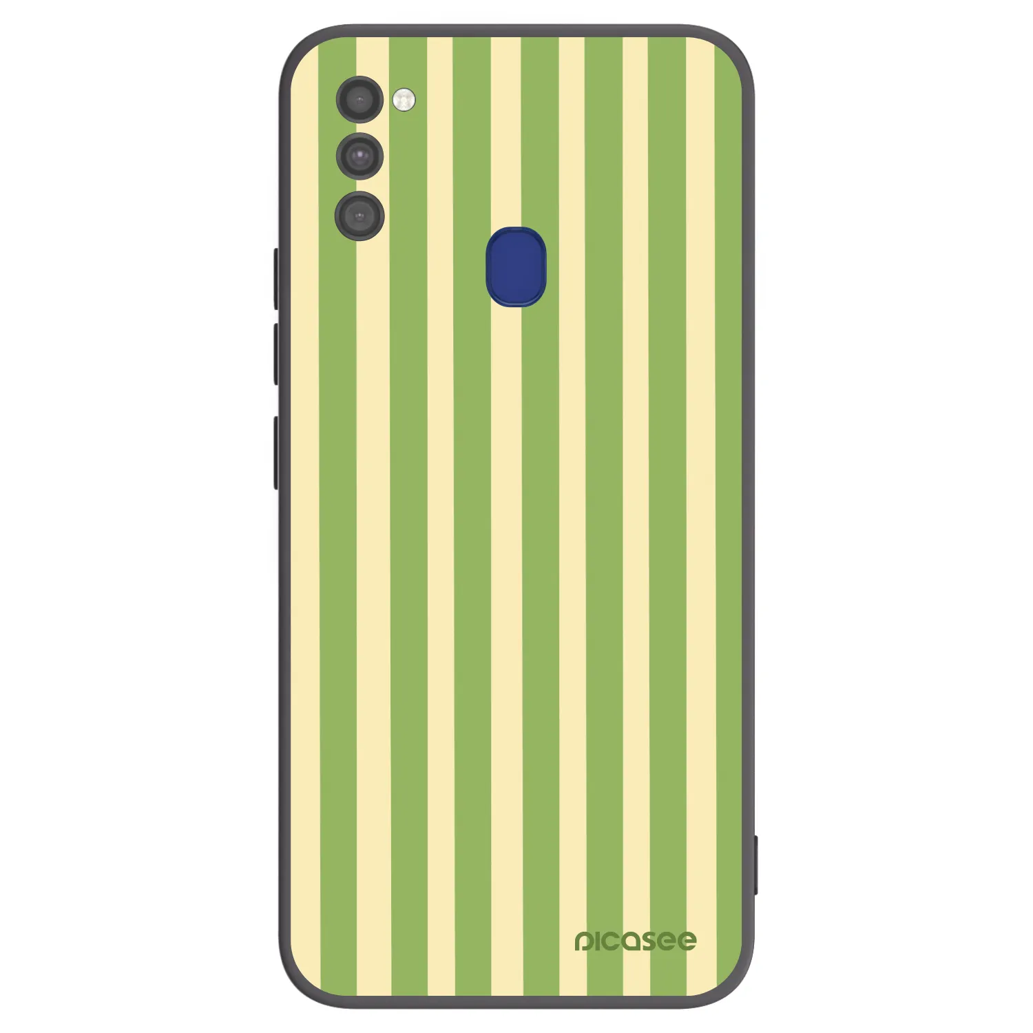 Picasee Μαύρη θήκη σιλικόνης για Samsung Galaxy M21 M215F - Lines Matcha