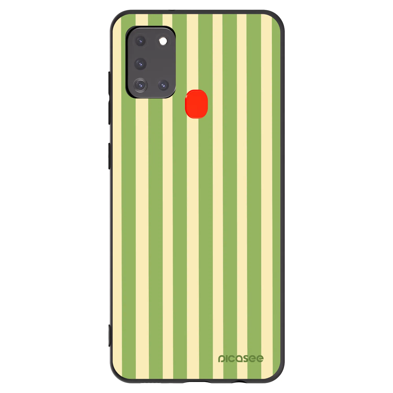 Picasee Μαύρη θήκη σιλικόνης για Samsung Galaxy A21s - Lines Matcha