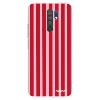 Picasee διαφανής θήκη σιλικόνης Xiaomi Redmi 9 - Lines red