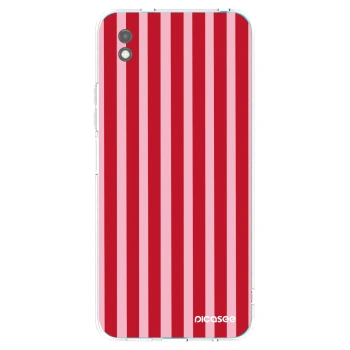 Picasee Μαύρη θήκη σιλικόνης για Xiaomi Redmi 9A - Lines red
