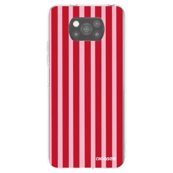 Picasee Μαύρη θήκη σιλικόνης για Xiaomi Poco X3 - Lines red