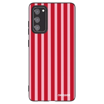 Picasee Μαύρη θήκη σιλικόνης για Samsung Galaxy S20 FE - Lines red