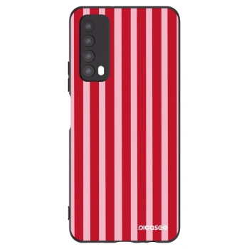 Picasee Μαύρη θήκη σιλικόνης για Huawei P Smart 2021 - Lines red