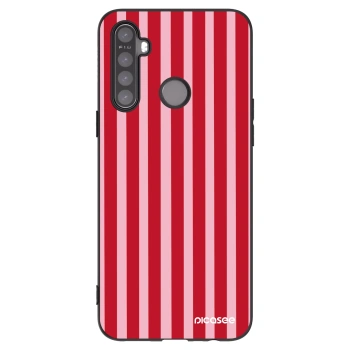 Picasee Μαύρη θήκη σιλικόνης για Realme 5 - Lines red