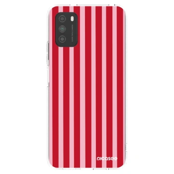 Picasee διαφανής θήκη σιλικόνης Xiaomi Poco M3 - Lines red