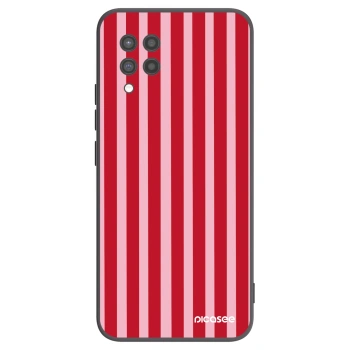 Picasee Μαύρη θήκη σιλικόνης για Samsung Galaxy A42 A426B - Lines red
