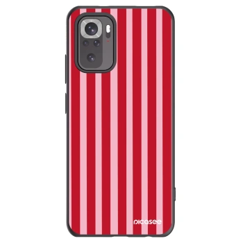 Picasee Μαύρη θήκη σιλικόνης για Xiaomi Redmi Note 10S - Lines red