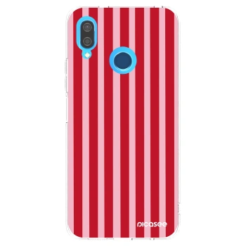 Picasee διαφανής θήκη σιλικόνης Huawei P20 Lite - Lines red
