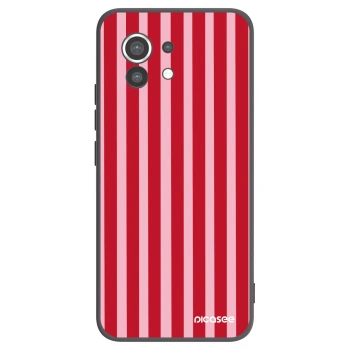 Picasee Μαύρη θήκη σιλικόνης για Xiaomi Mi 11 - Lines red