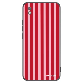 Picasee Μαύρη θήκη σιλικόνης για Xiaomi Redmi 9AT - Lines red