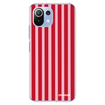 Picasee διαφανής θήκη σιλικόνης Xiaomi Mi 11 Lite - Lines red
