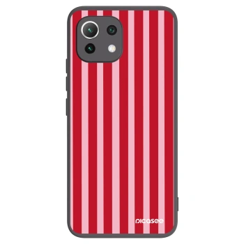 Picasee Μαύρη θήκη σιλικόνης για Xiaomi Mi 11 Lite - Lines red