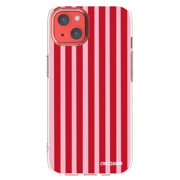 Picasee διαφανής θήκη σιλικόνης Apple iPhone 13 - Lines red