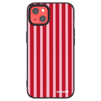 Picasee Μαύρη θήκη σιλικόνης για Apple iPhone 13 - Lines red